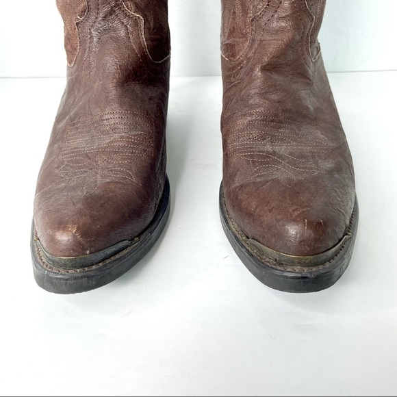 Men's Durango Brown Leather Steel Toe Western Cowboy Work Boots Size 8 D - Picture 9 of 15